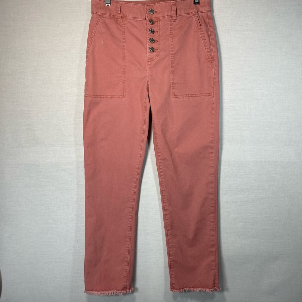 Loft Monroe Chino Utility Pants Salmon Pink Size 2